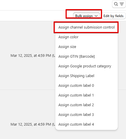 Choose Assign channel submission control
