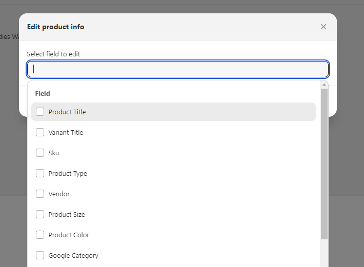 Choose your fields, then select "Submit"