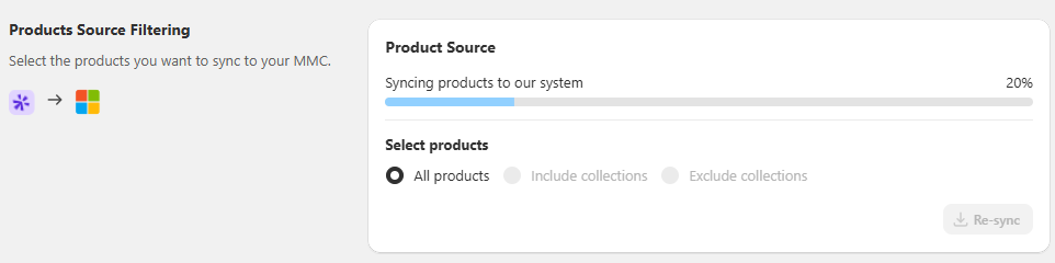 Click Sync to finalize the settings.
