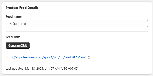 Create Product feeds step 3
