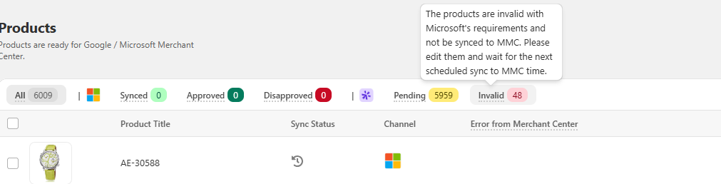 FeedNexa Status invalid