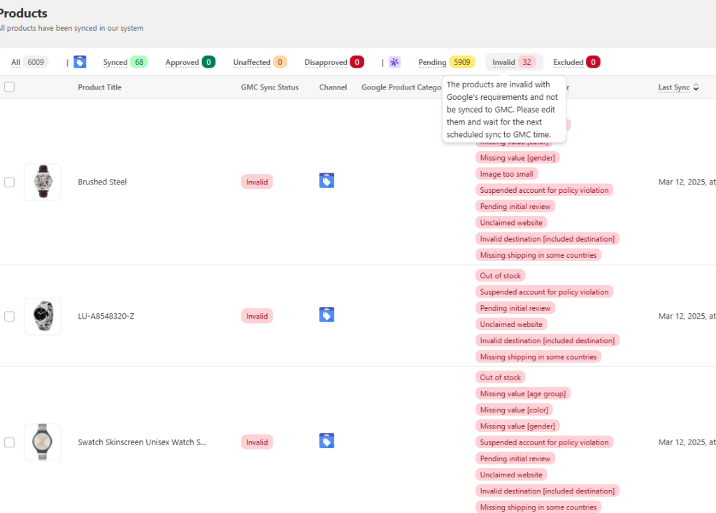 FeedNexa Status invalid