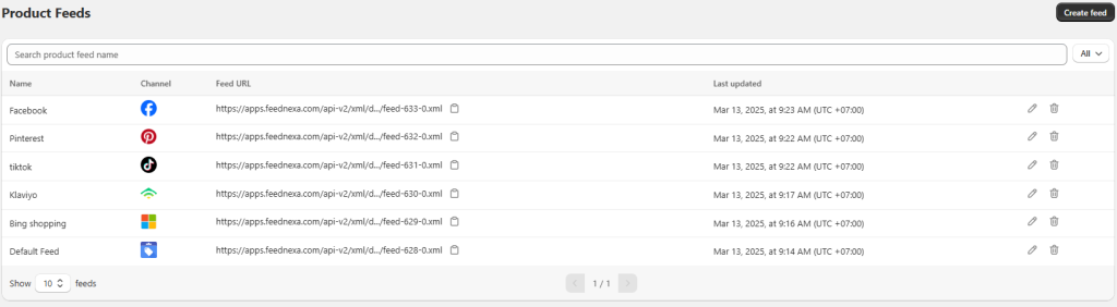 FeedNexa’s Product Feeds feature google merchant center supplemental feed